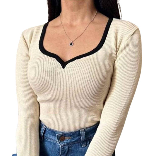 Polera Corazón de hilo Manga Larga
